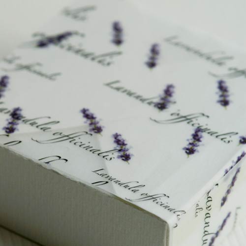 Faltkarton mit Schmuckpapier »Lavendel« von Olionatura®