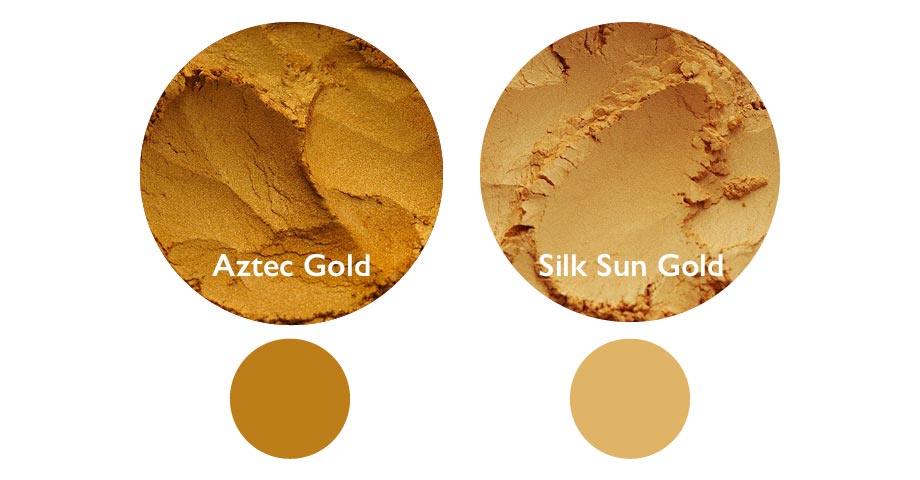 Vergleich: Aztec Gold (links) und Silk Sun Gold (rechts)