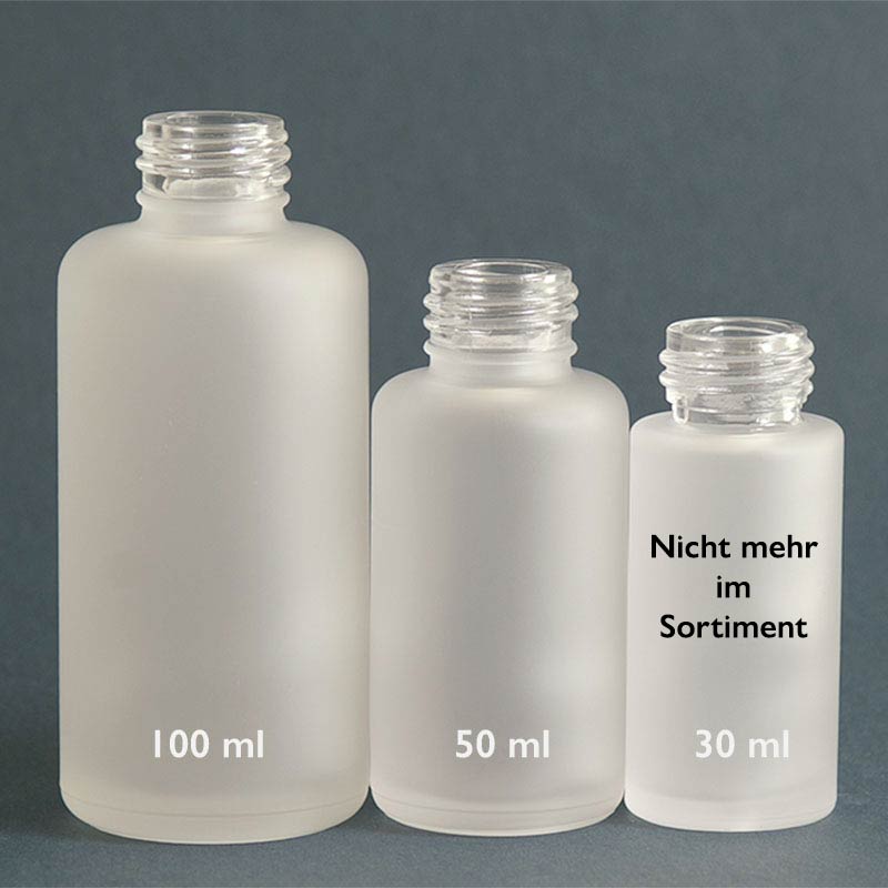 Glasflasche Satiné in 50- und 100 ml