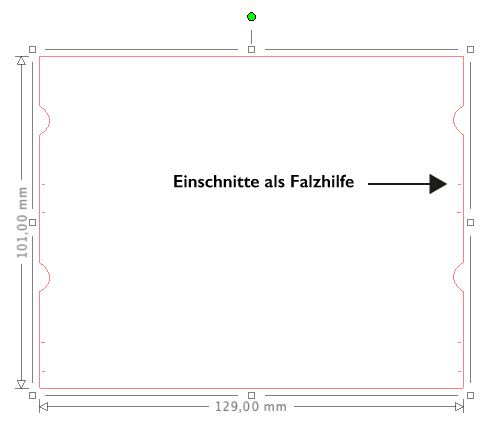 Kleine Einschnitte helfen, die Falzlinien richtig zu positionieren